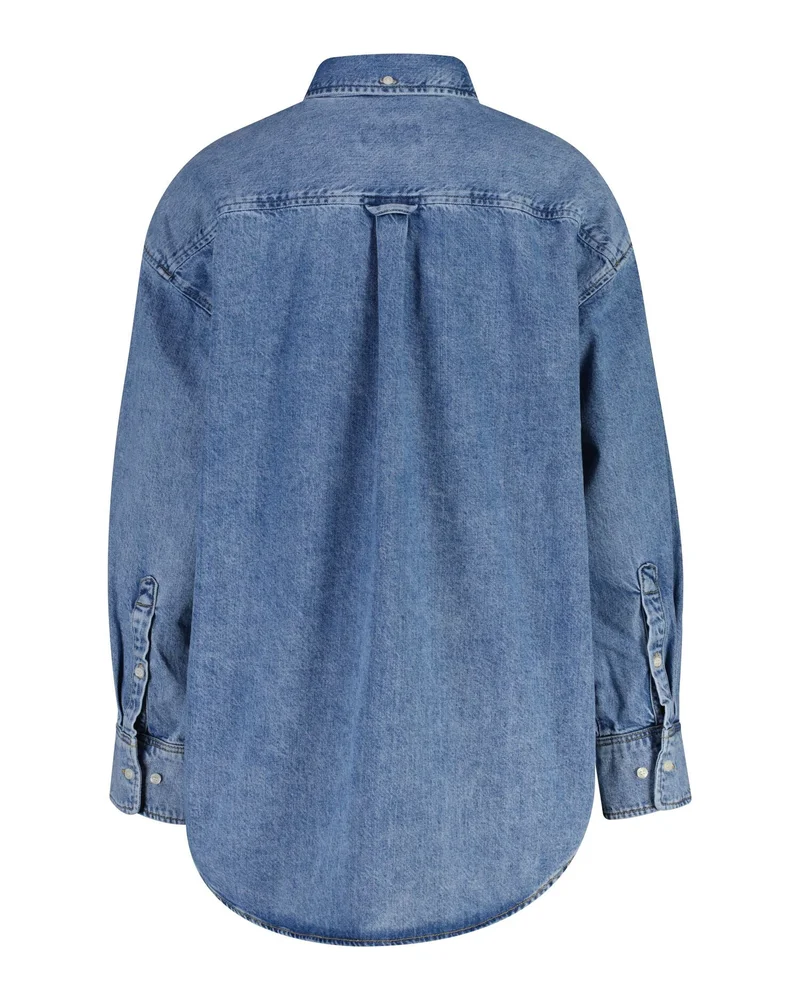 غانت Oversized Denim Embr Pocket Bd Shirt